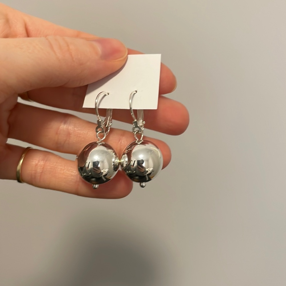 COS Recycled Silver ball earrings